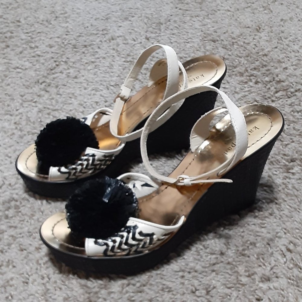 Women's Kate Spade New York Pom Pom Wedge Sandal Size 8.5 F.10